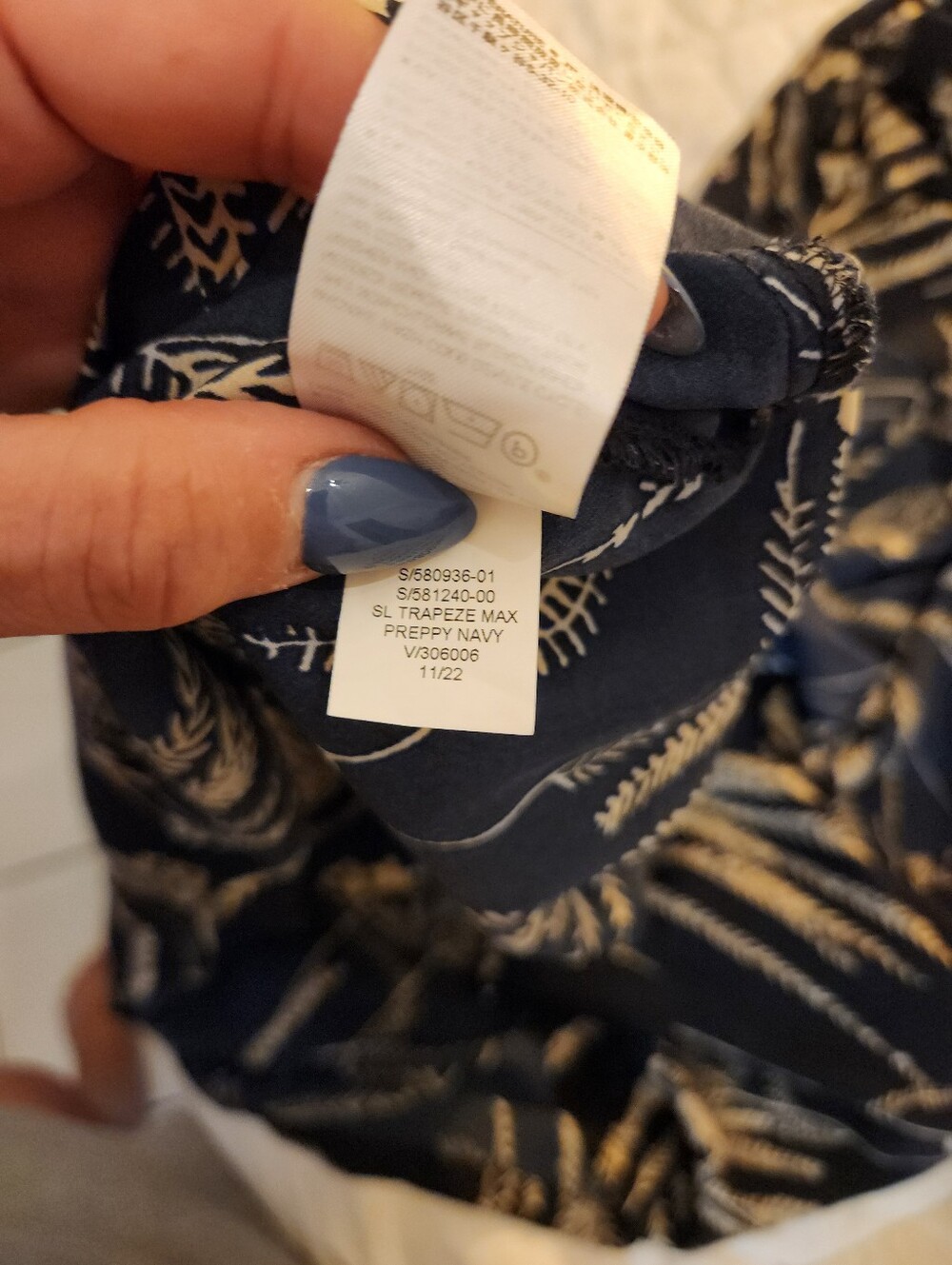 Banana Republic Maxi Petite Navy Floral Print Dress - Blue and Cream - Picture 4 of 12